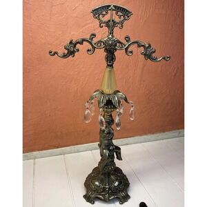 Rare Vintage  Scales Of Justice Cherub Regal Hollywood  20"‎ Chandelier Crystal